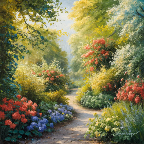 Serene Garden Pathway in Full