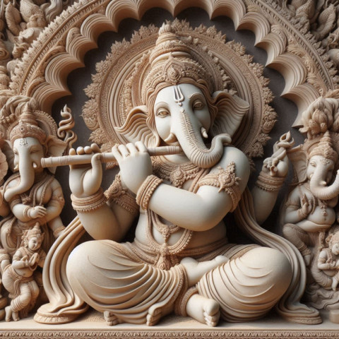 Ganesh playing Flute