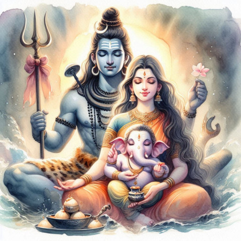 gowri and Ganesha Family