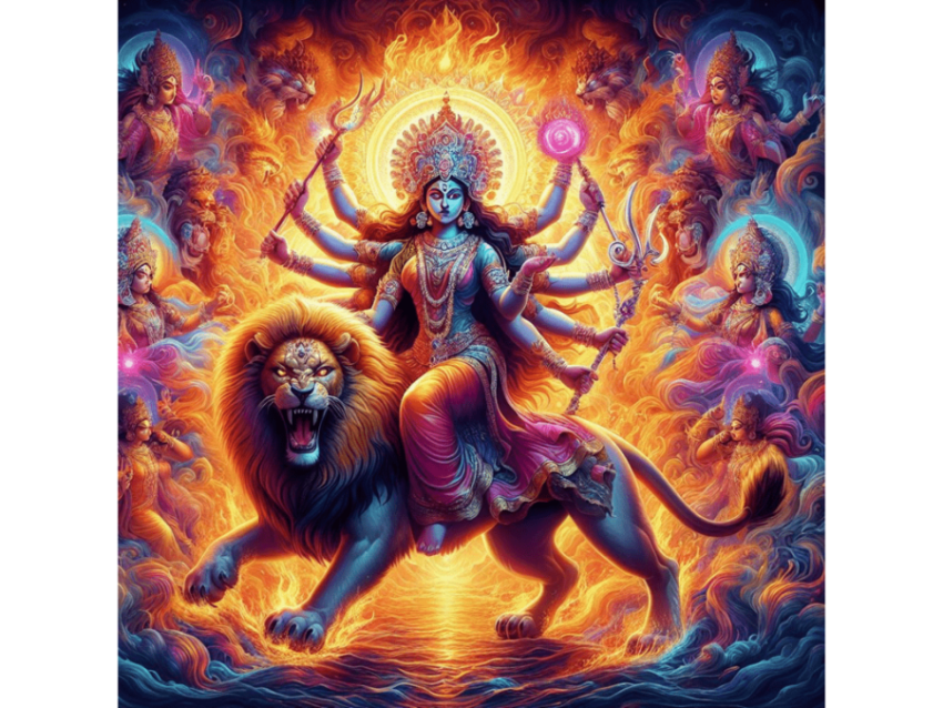 Matha Durga on a Lion