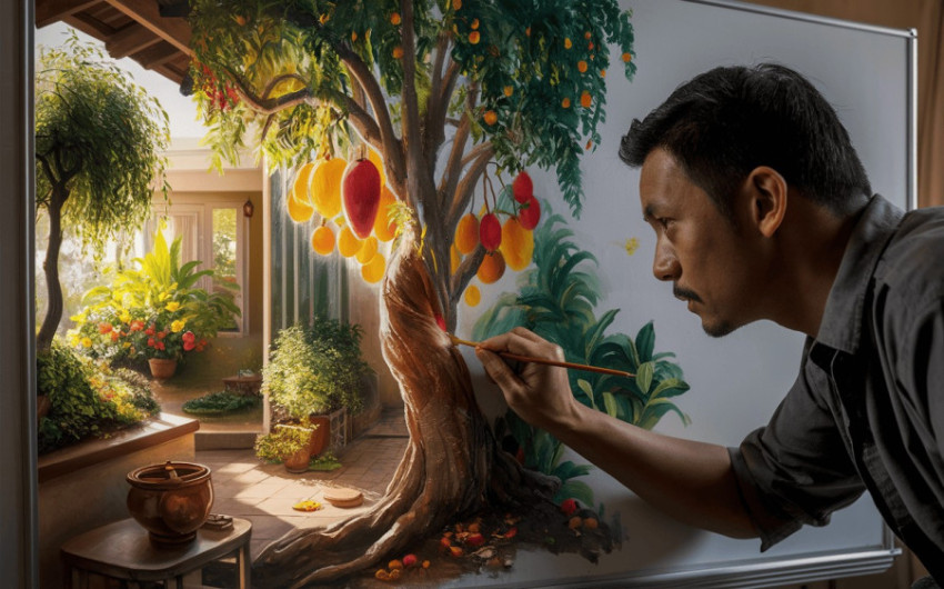 Indoors Natural Tree Masterpiece Painting"