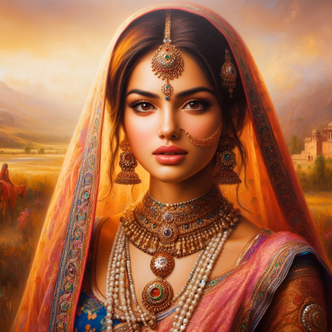 Rajput Styile Oil painting