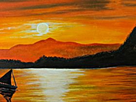 Sunset Acrylic Painting